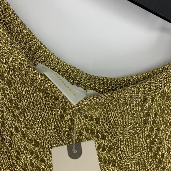 Anthropologie Maeve Swim Cover Up Gold Metallic One Shoulder NWT - Picture 5 of 14